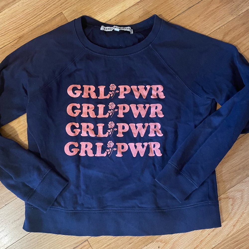 Rebecca Minkoff Navy Blue GRL PWR Sweatshirt